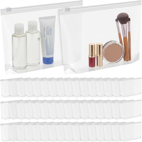 Bokon Pequeñas bolsas de aseo a granel, bolsas de maquillaje transparentes con cremallera, bolsas de viaje, bolsas de almacenamiento de cosméticos