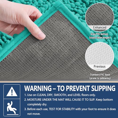 Image of Arotive Luxury Bathroom Ruuner Rugs 30x17, Extra Soft Thick Absorbent Shaggy Chenille Bath Rugs, Machine Wash Dry, Bath Mats for Bathroom Floor, Tub and Shower, Home Decor Accessories, Teal