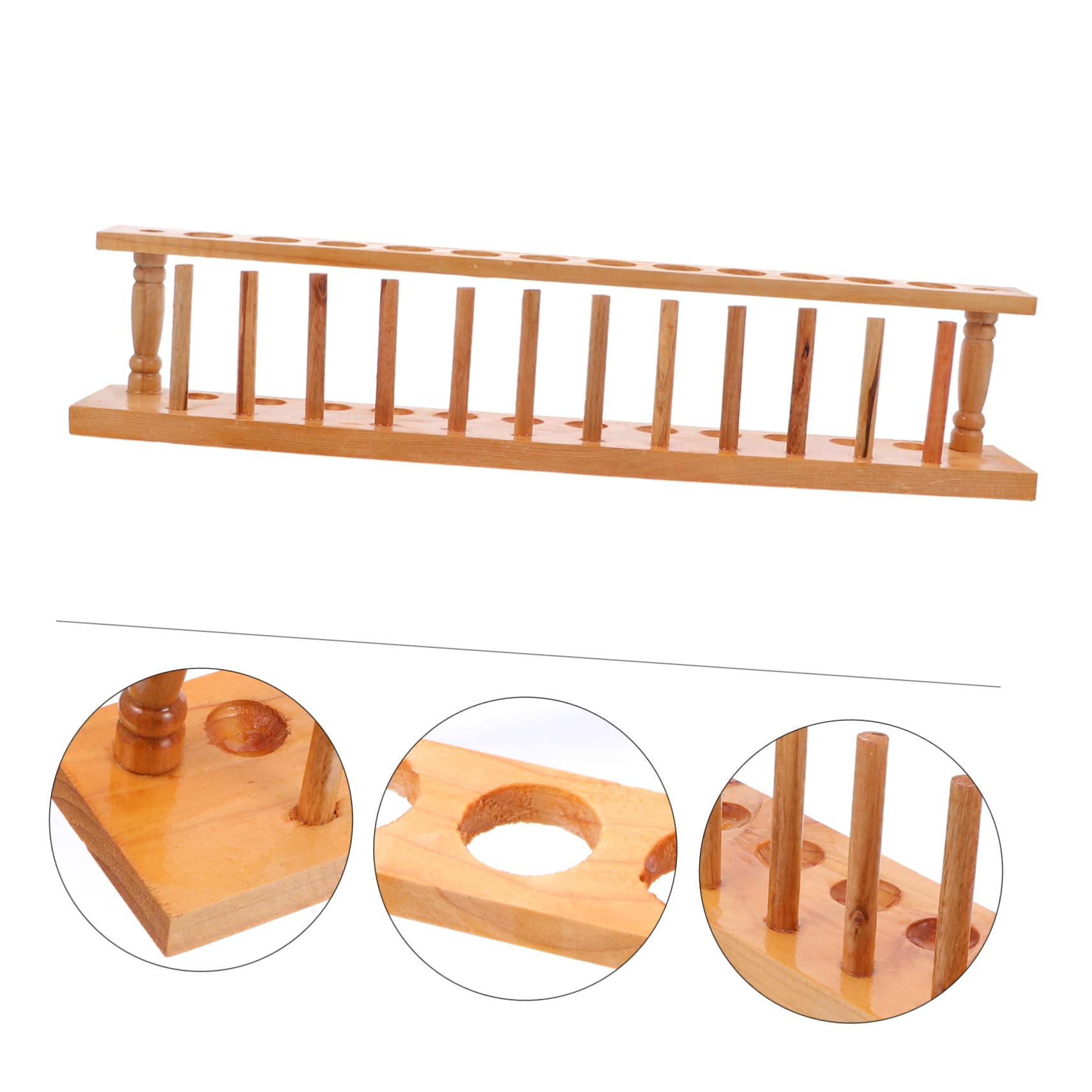ULTECHNOVO Supporto per Provette in Legno Naturale, Porta Tubi da Laboratorio 12 Fori, Organizzatore Stabile e Riutilizzabile per Uso Scolastico e Scientifico
