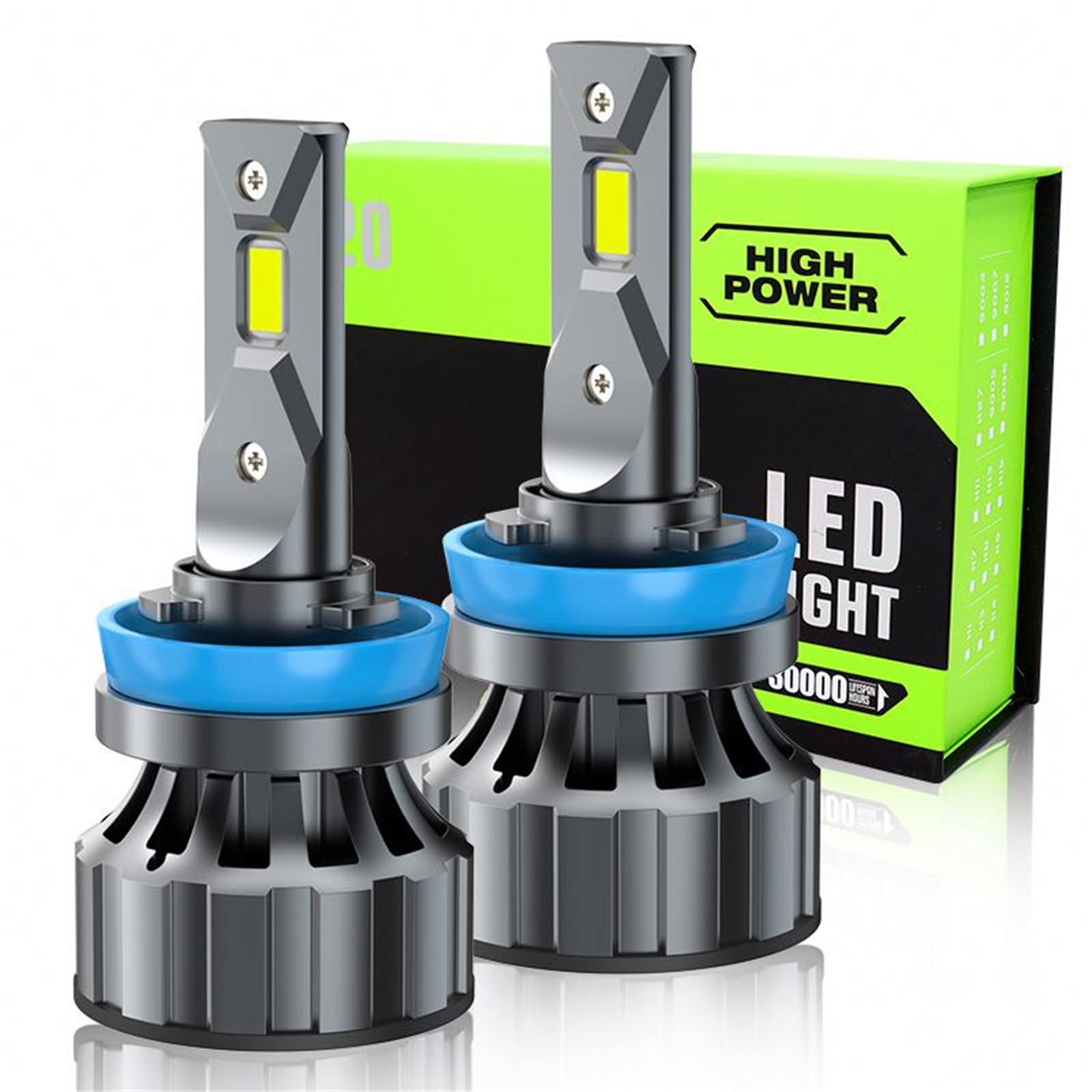 Bombillas LED Para Faros Delanteros, 100 W, 400% Más Brillantes, LED Blanco Frío De 6000 K, Plug And Play, IP68 Resistente Al Agua, Ventilador De Refrigeración Integrado,H4
