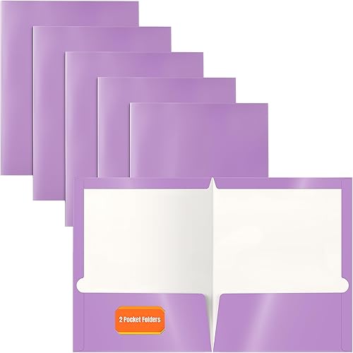 Miniatura 10 de Better Office Products Carpetas de papel azul claro laminado brillante con 2 bolsillos, tamaño carta, color azul claro, caja de 25 carpetas de papel