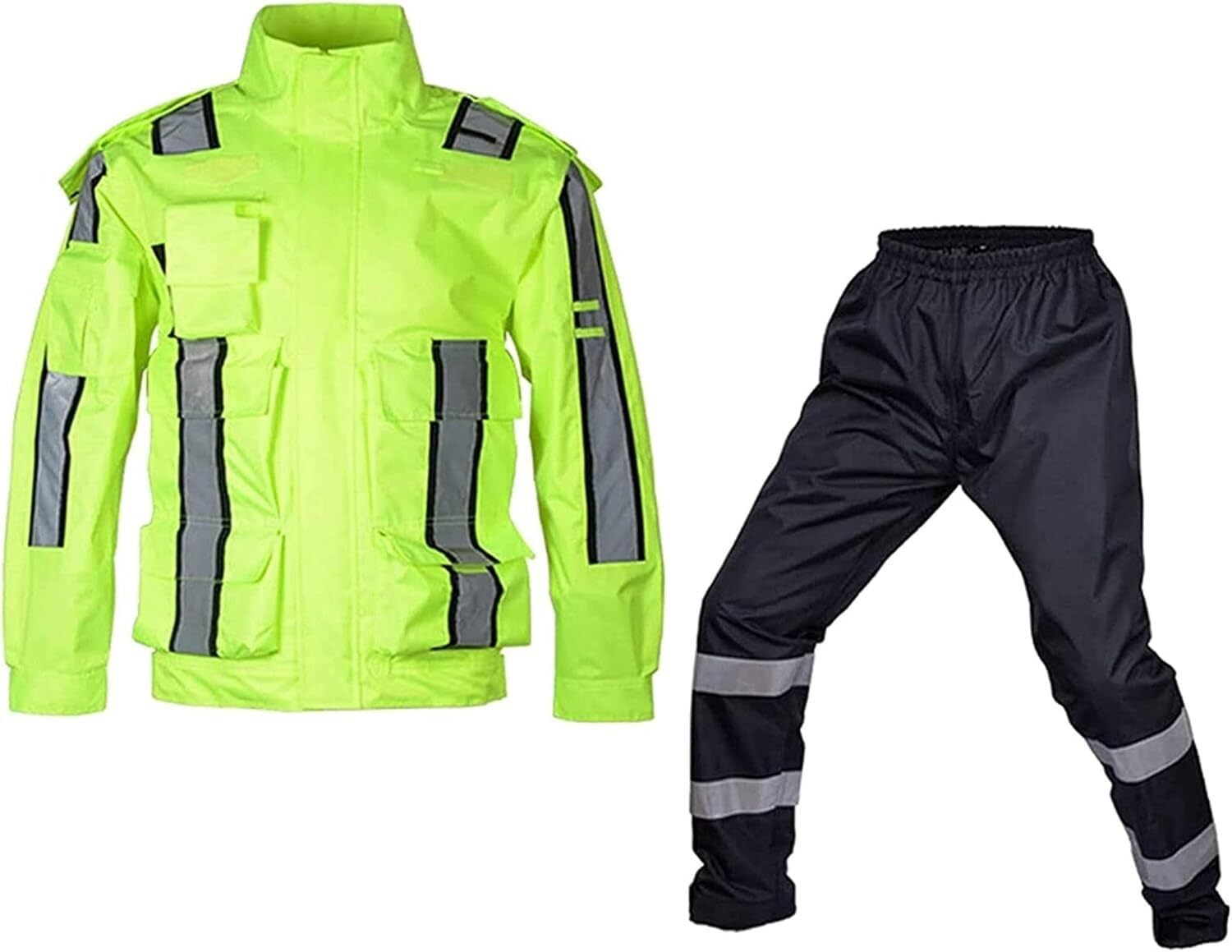 VUIKLCty Men's Raincoat, Women's Bicycle Raincoat, Reflective Motorcycle Raincoat, Suitable For Hiking, Cycling, And Outdoor Work(4XL)