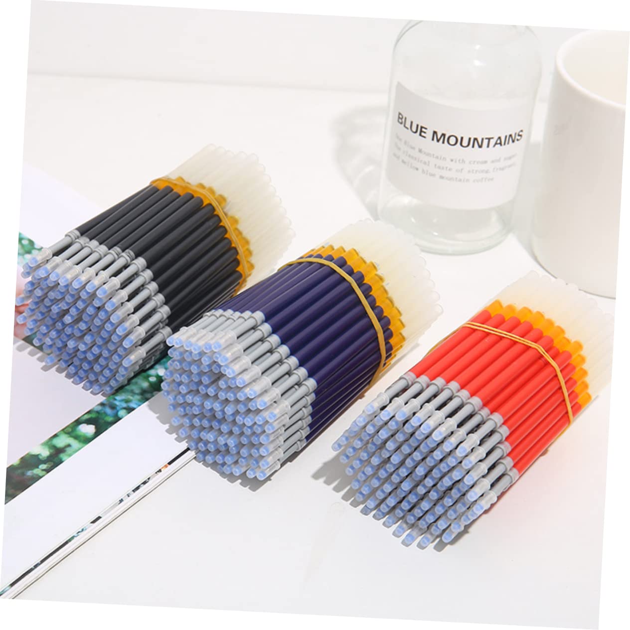 Lurrose Lot De 4 Recharges De Stylos À Encre Gel Rechargeables À Paillettes Pour Étudiants Outils Décriture Légers Et Faciles À Utiliser 150 Pièces X 4