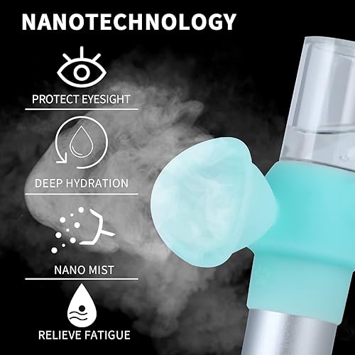 Miniatura 6 de Mini rociador facial y rociador de ojos dos en uno niebla cálidafría opcional vaporizador facial portátil hidratante y personal de reabastecimiento