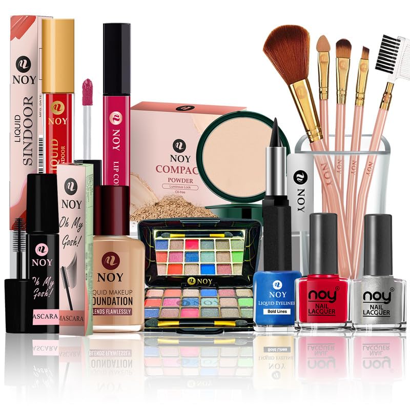 NOY Makeup Kit Combo Pack Effortless Smooth Application 100% Waterproof, Long Lasting & Smudge Proof NO#993 (All In One Makeup 15Pcs)