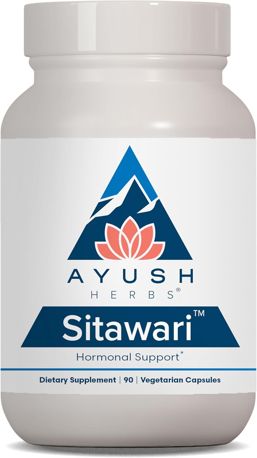 Ayush Herbs Sitawari - Shatavari Capsules for Women, Shatavari Root Supplement, Hormone Balance for Women, Natural Female Reproductive Support - 90 Vegetarian Capsules (1 Count)