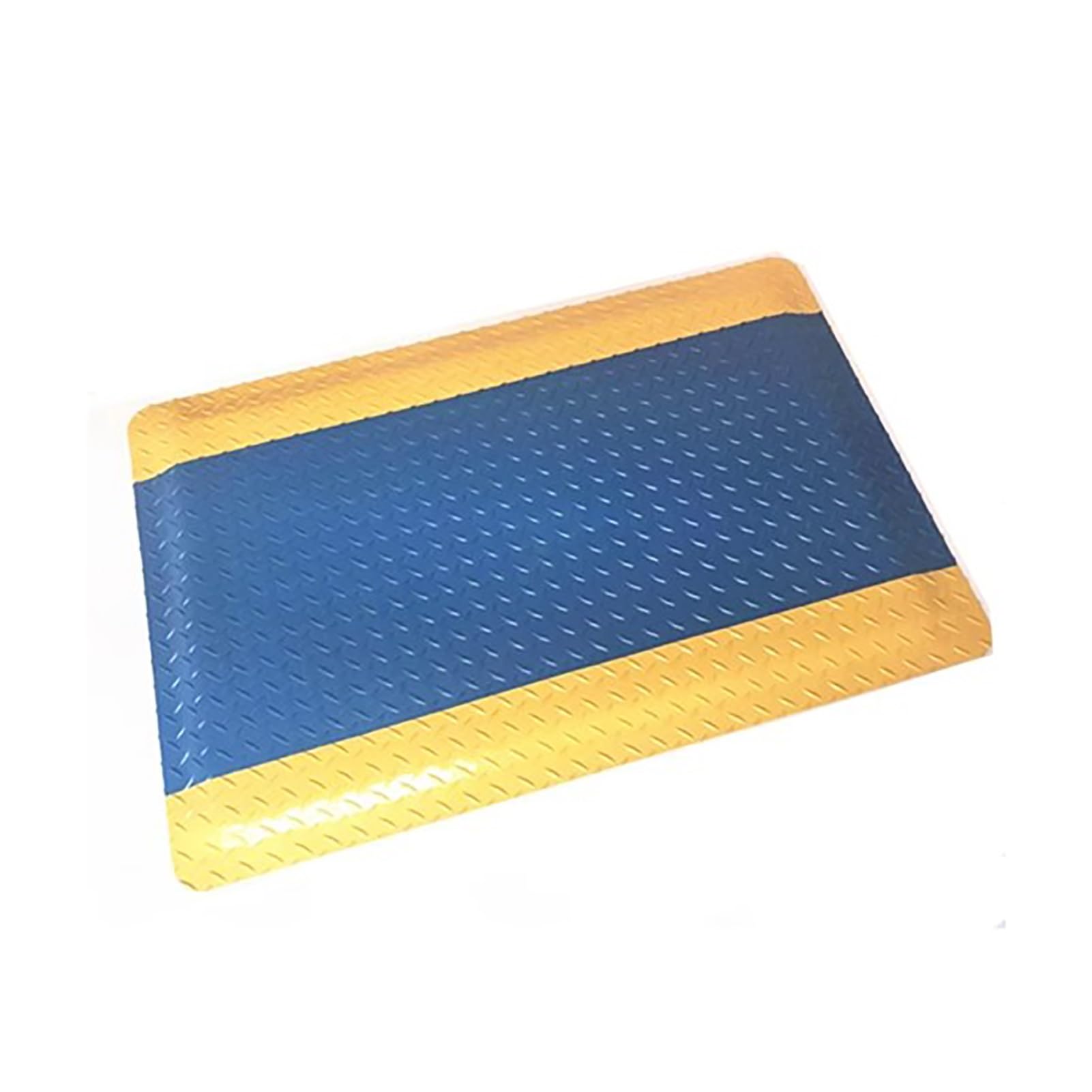 CAFIEDR Vinyl Heavy Duty Diamond Sponge Pad,Industrial Anti-Fatigue Floor Mat,Non-Slip Waterproof Anti Fatigue Mat For Commercial Industrial Work.Bule1-90x60cm/35.43x23.62in