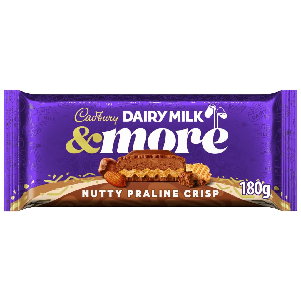 CadburyDairy Milk & More Nutty Praline Crisp Bar, 180g