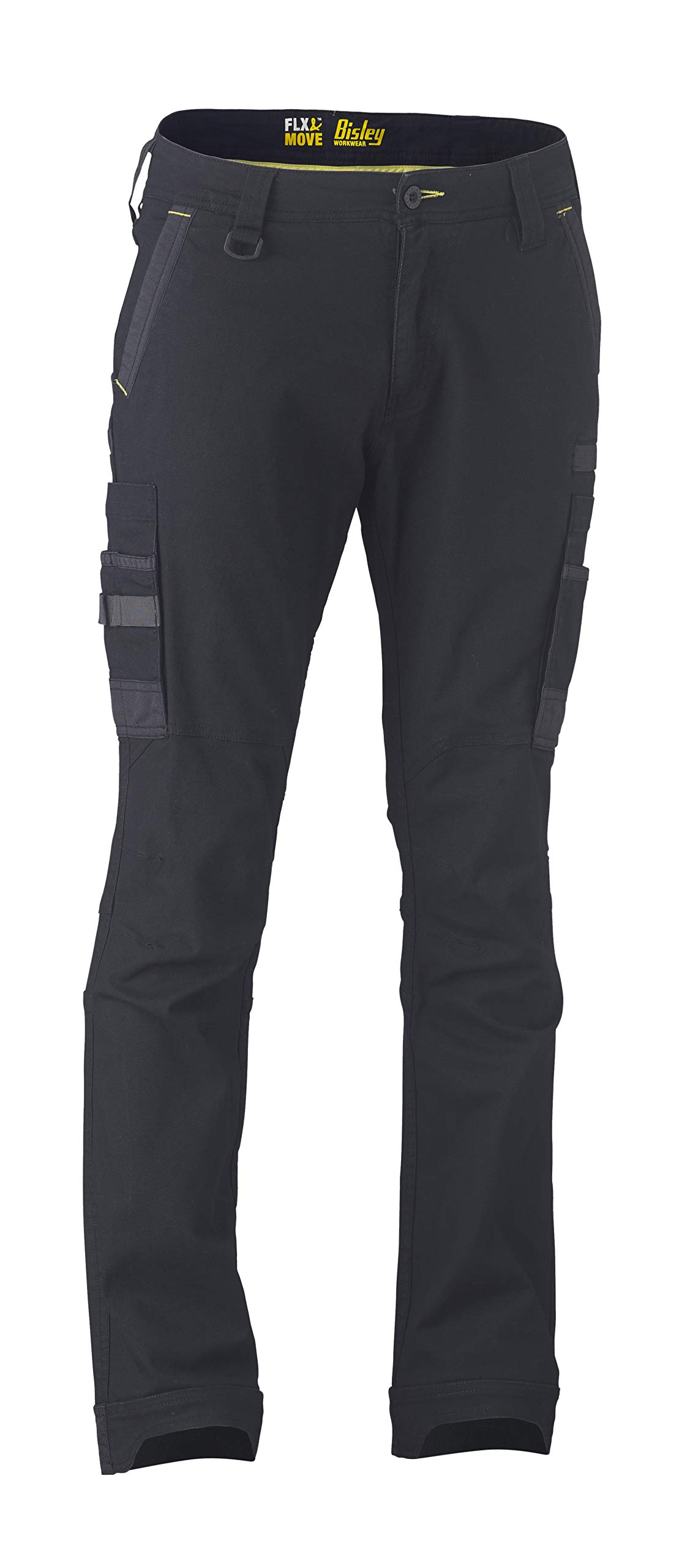 Bisley Black Workwear Ukbpc6331_bblk Flex & Move Cargo Trousers Stretch Utility - 36R