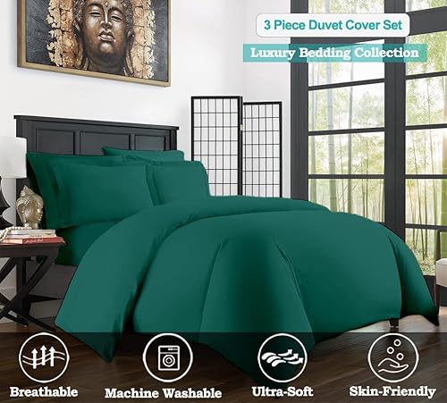 Miniatura 117 de Juego de funda de edredón tamaño King 100% algodón egipcio transpirable Funda de edredón con cierre de cremallera y lazos en las esquinas 600