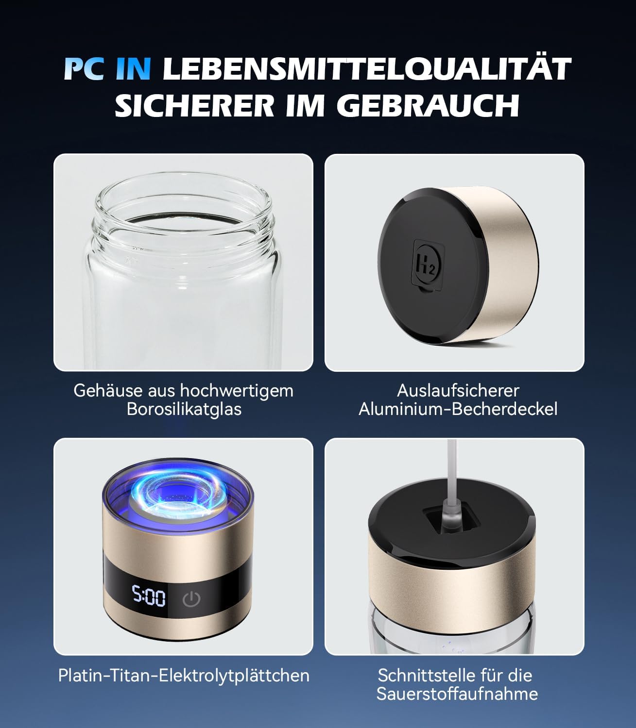Neuer Wasserstoff Wasserflasche
