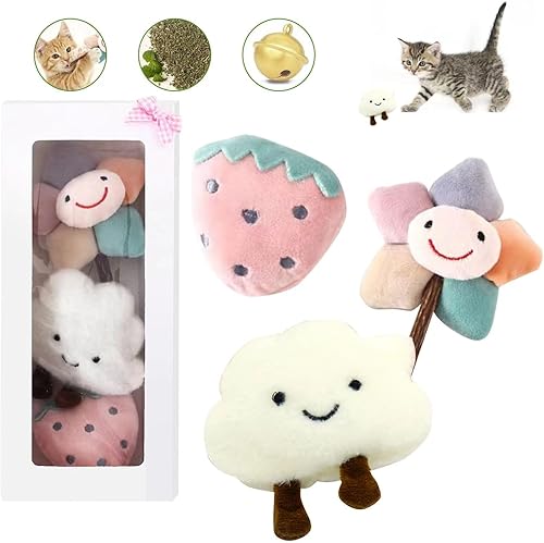 Juguetes de hierba gatera para gatos, lindos juguetes para gatos con hierba gatera para gatos de interior, juguetes masticables para dentición, 3