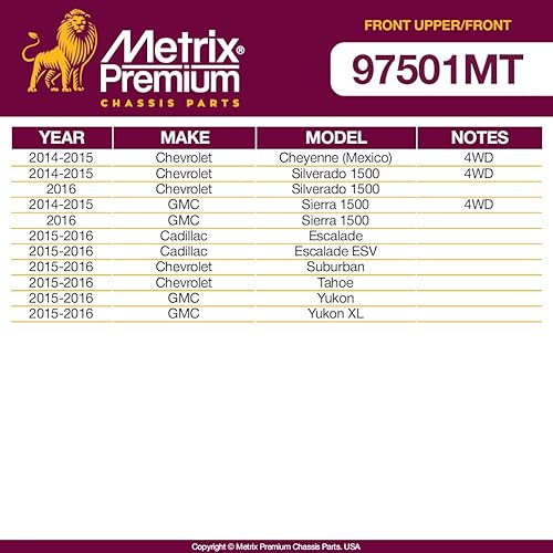 Miniatura 3 de Metrix Premium 4 piezas brazo de control superior LR delantero y barra estabilizadora delantera CMS501234, CMS501233, K700432, K700538 se adapta a