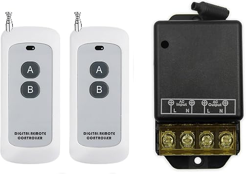QIACHIP 30A Relay Wireless Remote Switch, AC 110V 120V 240V Relay RF Switch with 656ft Long Range for Household Appliances, Pump Security Systems,Lights Ceiling and Electrical Equipment