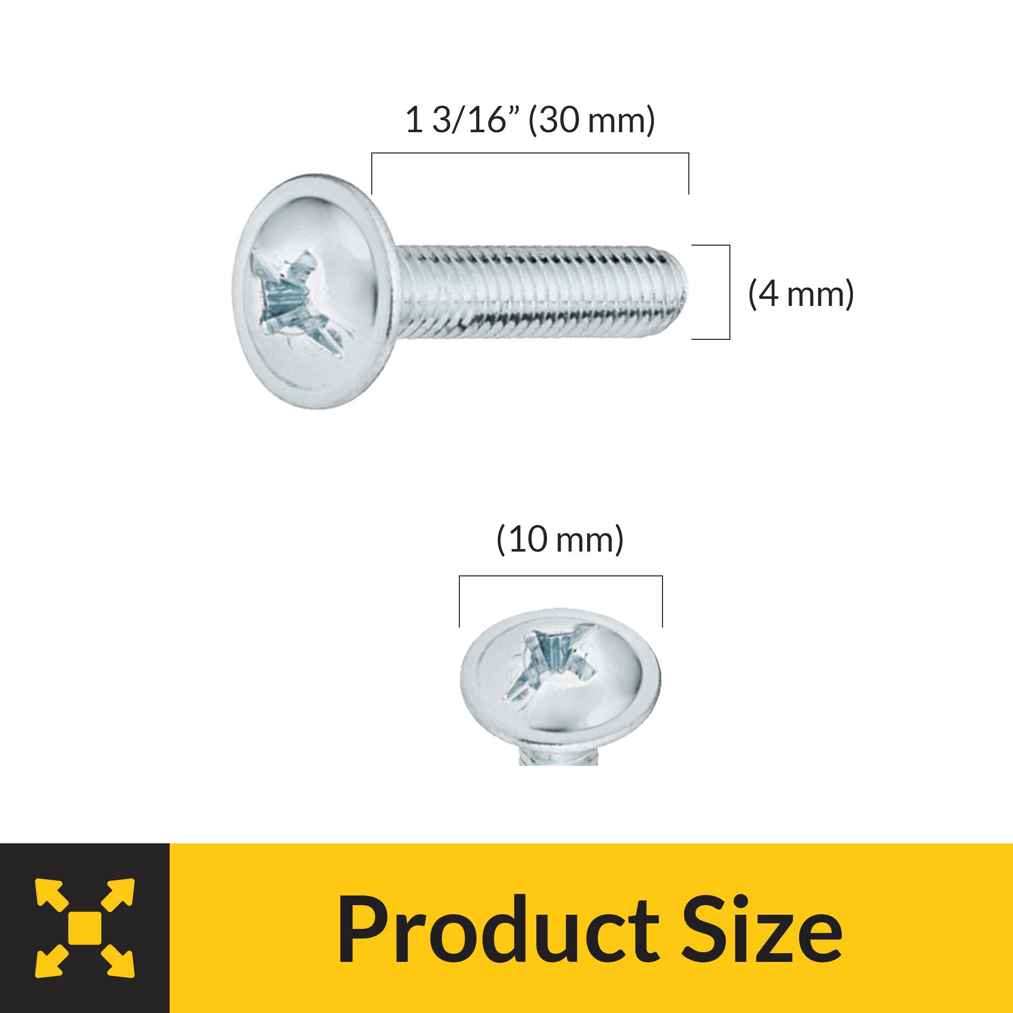 Brixwell SRW44906105 Threaded Screw, Flat Head 1 3/16