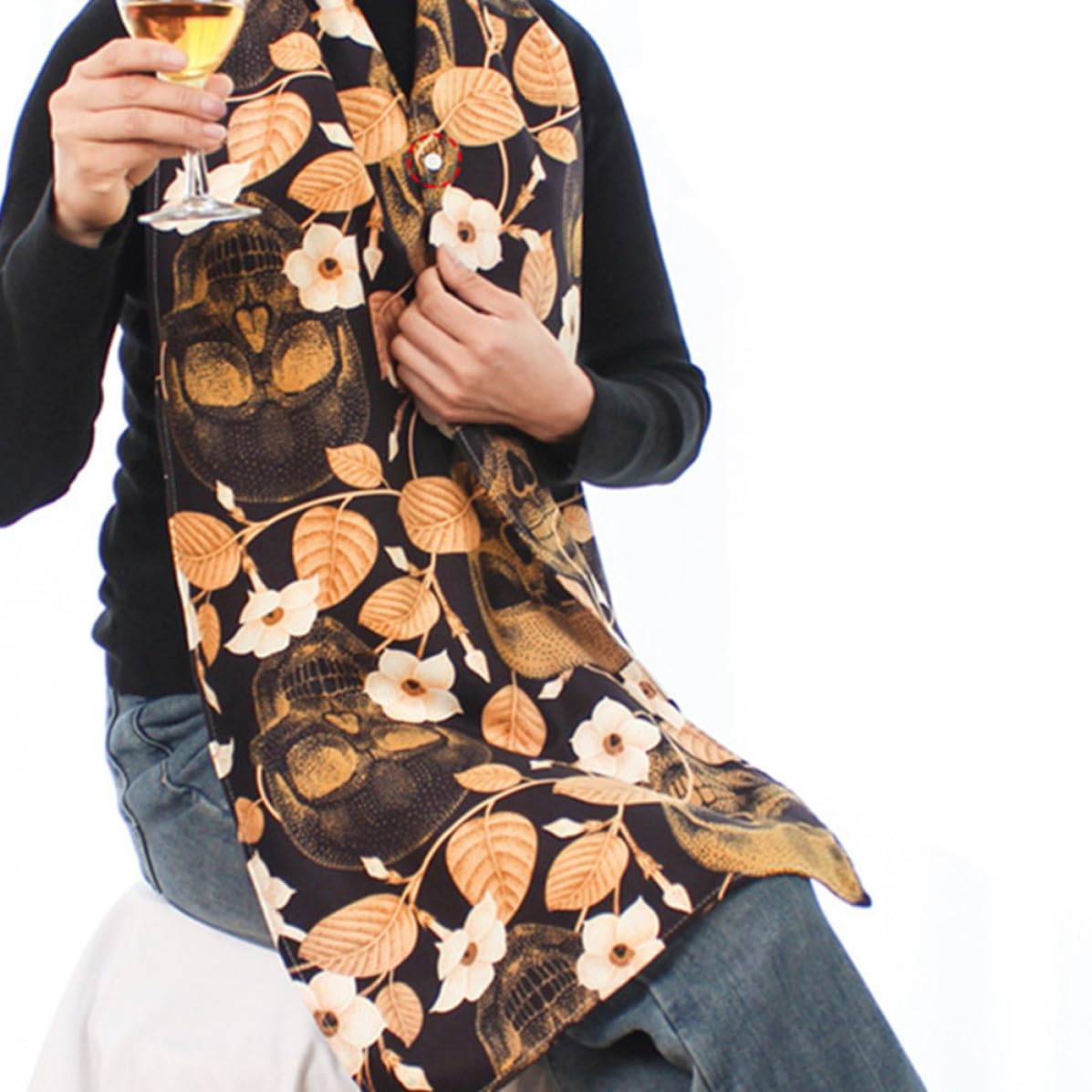 Abaodam 6 Stück Waschbarer Erwachsenen Lätzchen Essschal aus Polyester mit Vollem Schutz und Stilvollem Druckdesign für Senioren und Damen Beim Essen