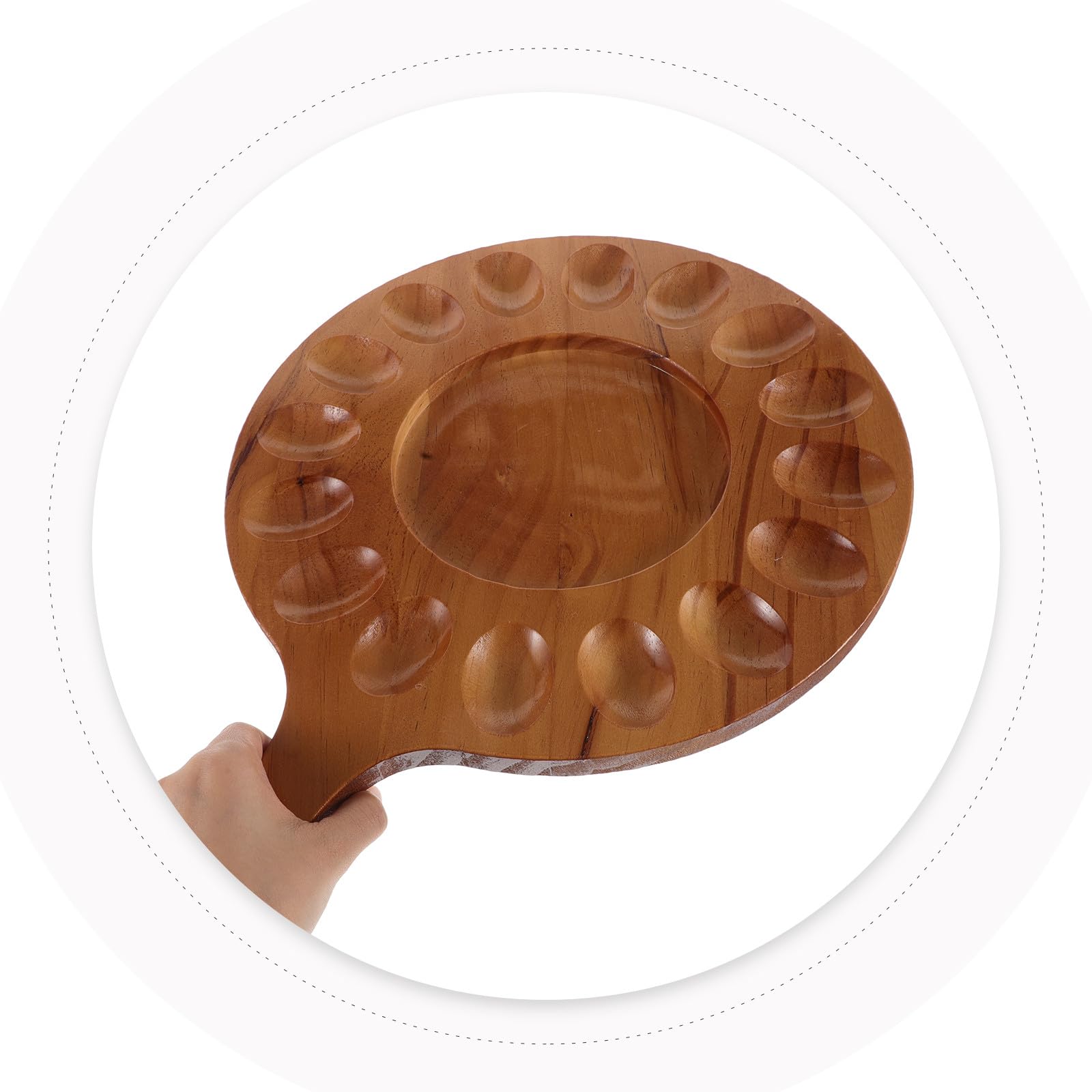 Organizador de Huevos de Madera para Encimera Diseño Creativo y 16 Compartimentos, Bandeja Pulida y Estilizada para Exhibir Huevos Rellenos en Cocina
