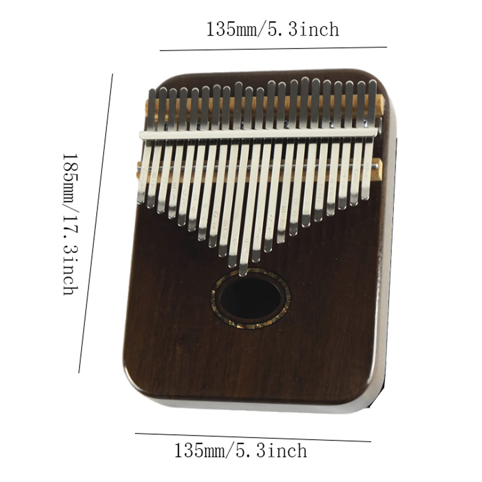 Exquisiter Klang Nussbaumbox Daumenklavier Oval Schallloch 17 Tasten 21 Tasten Weihnachtsstrumpf Stuffer Geschenk, tragbares Fingerklavier Einfach zu Spielen