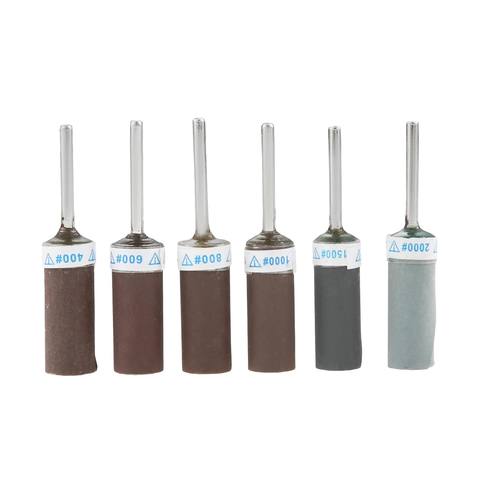 30 tambores de lijado con vástago 1/8 pulgadas para herramienta rotativa, palos papel lija grano 400-2000 para pulido plástico, madera y Metal, Uds