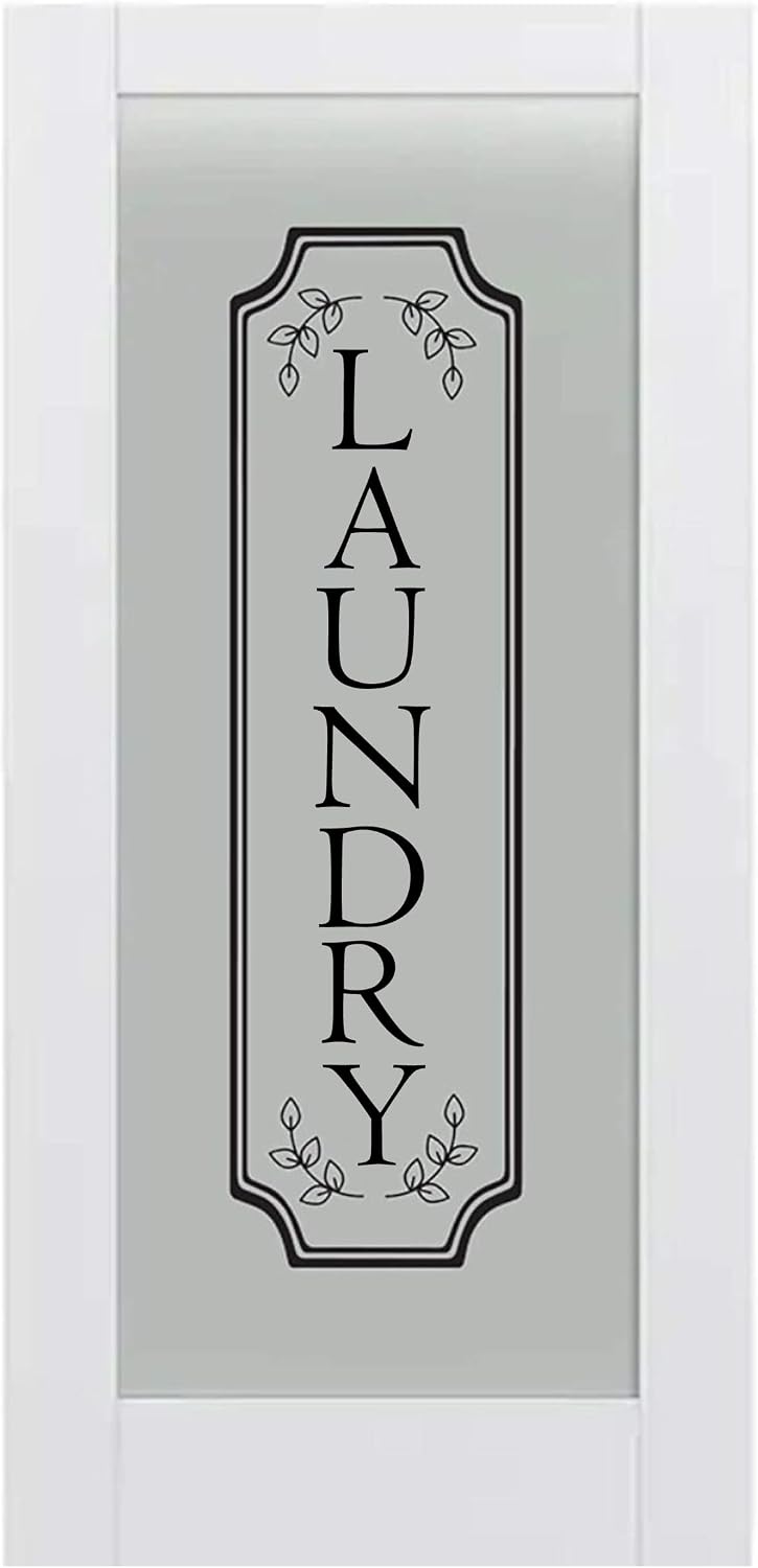 Vertical Laundry Door Decal for Glass or Wood Doors or Wall, Customizable, Pick Your Size Medium Large or XLarge Decal Sticker, Kitchen Decor, White or Black, Laundry Room Decor