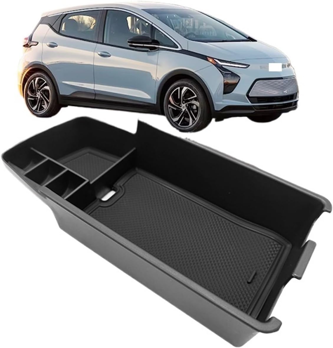 Car Glove Box Organizer Fit for 22-24 Chevrolet Chevy Bolt EV/EUV Armrest Storage Box Central Control Storage Box Compact(Orange)