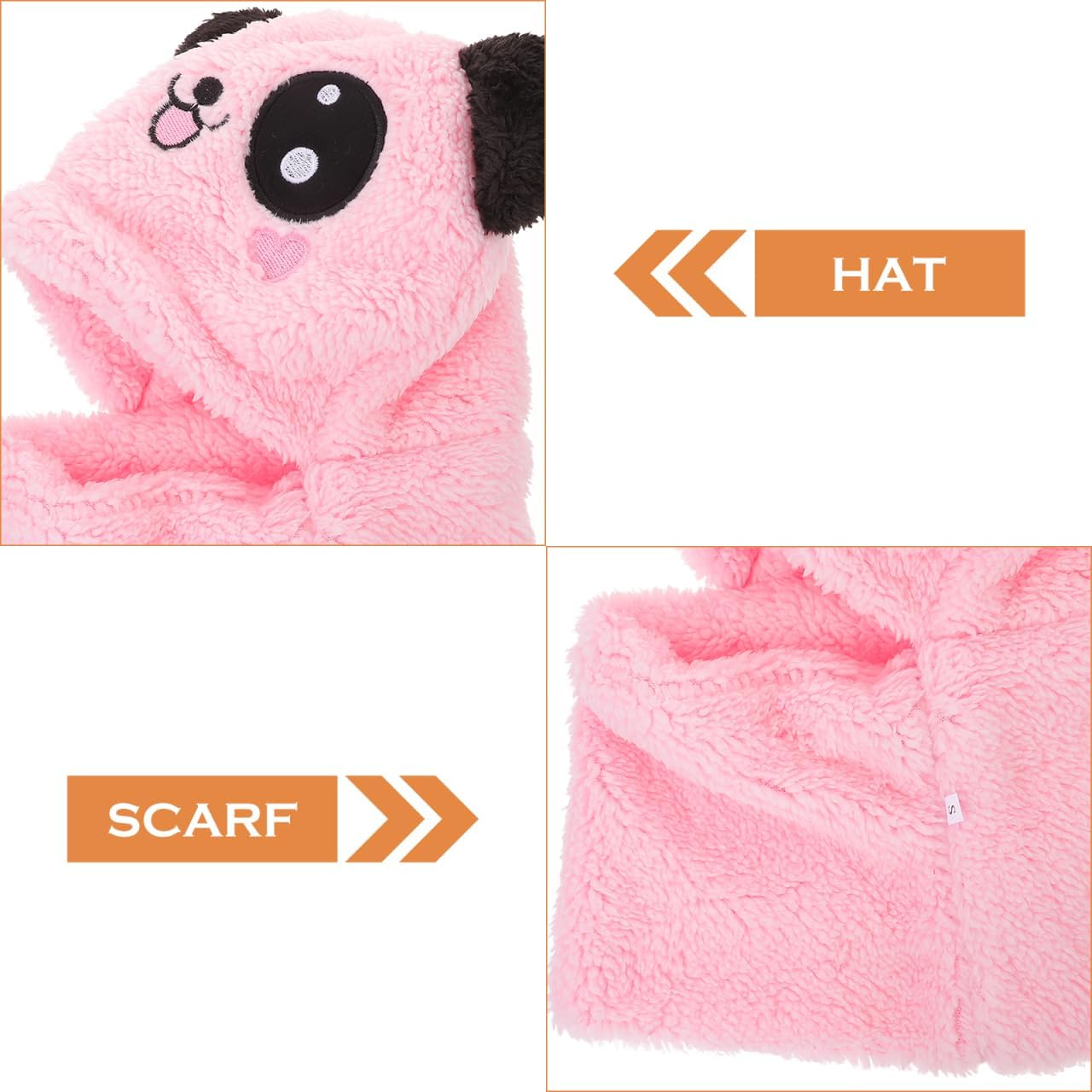 ibasenice Children Hat Scarf Outdoor Hooded Scarf Animal Ear Hood Kids Neck Warmer for Toddler Girl Kids Hat