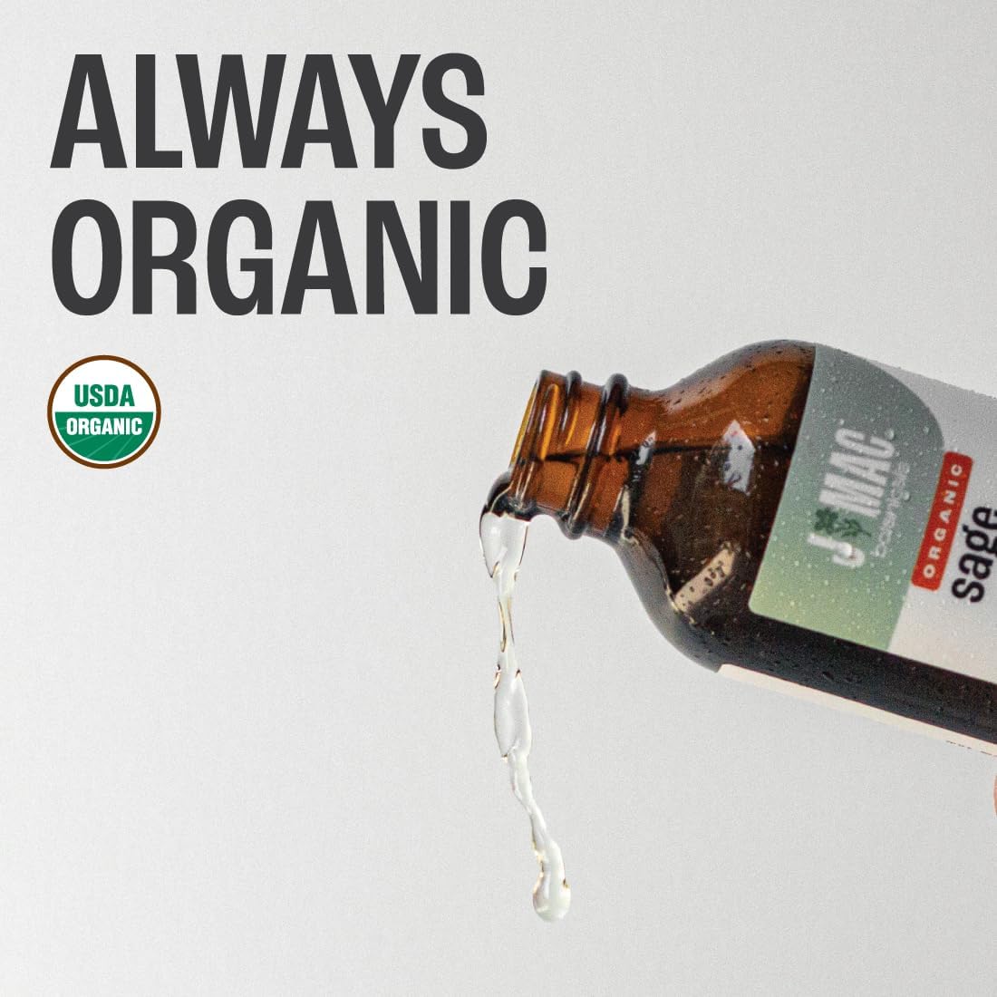 J Mac Botanicals, Organic Sage Oil (4 oz Glass Bottle, no Dropper), Organic Salvia Officinalis Essential Oil, Skincare, Massage, diffusers, Bath Bombs and Shower Steamers - Image 2