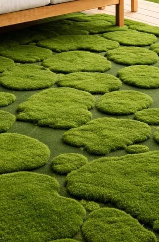 Hand Tufted Wool Area Rug 8x11 Ft (96x132 Inch) Modern Moss Green Nature Inspired Carpet for Living Room Bedroom Soft Thick Handmade Luxury Designer Rug