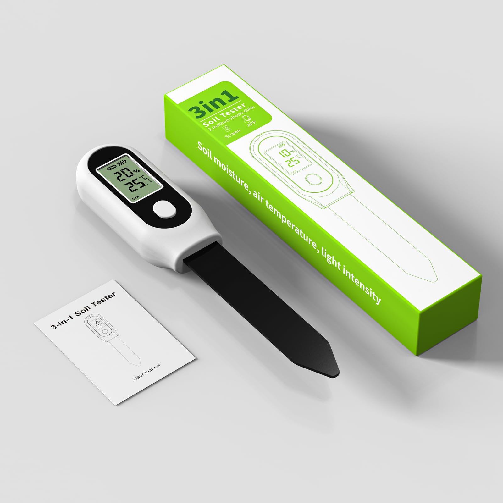 GIEX Zigbee - Sensor de humedad 3 en 1 para jardín con medición de temperatura y luz, compatible con Tuya Smart App & Home Assistant
