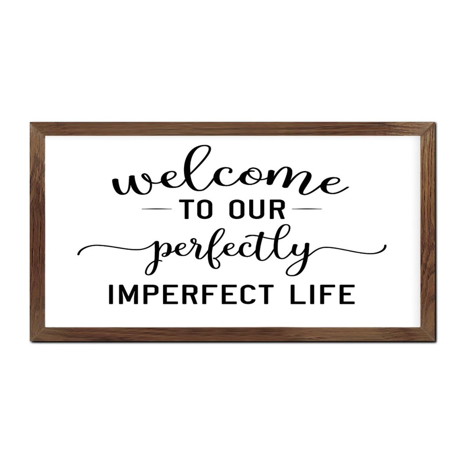 Panneau bois personnalisé Welcome To Our Perfectly Imperfect Life pour déco porche