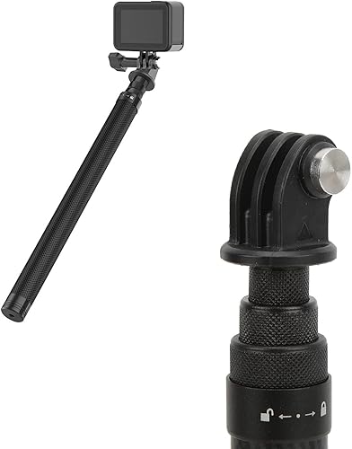 Miniatura 9 de ASHATA Para Insta360 Selfie Stick, Fibra de Carbono 6 Secciones Selfie Stick 9.8 in a 45.7 in Longitud Ajustable, Cámara Panorámica Selfie Stick