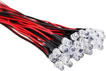 EDGELEC 30pcs 12 Volt 5mm Red Blinking LED Lights Emitting Diodes (1 ...