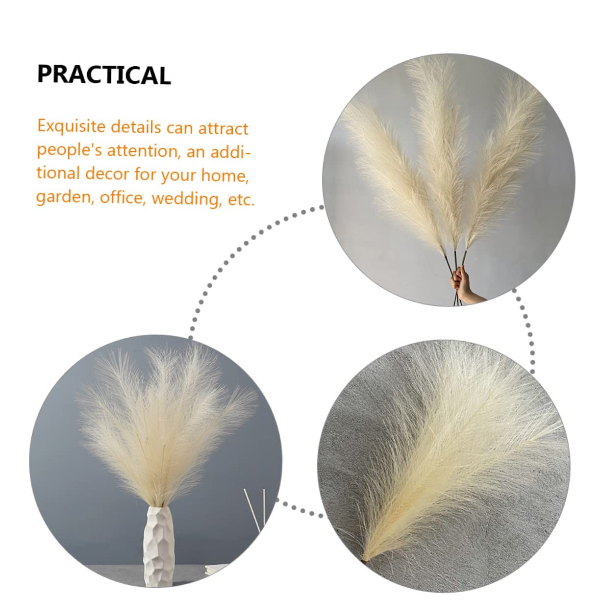 Alipis 5 Sätze Künstliche Pampas Stängel Hohe Für Hochzeit Und Zuhause Langlebig Realistisch Aus Hochwertigem Material Für Fotohintergründe Und Feierlichkeiten 2 Stücke * 5