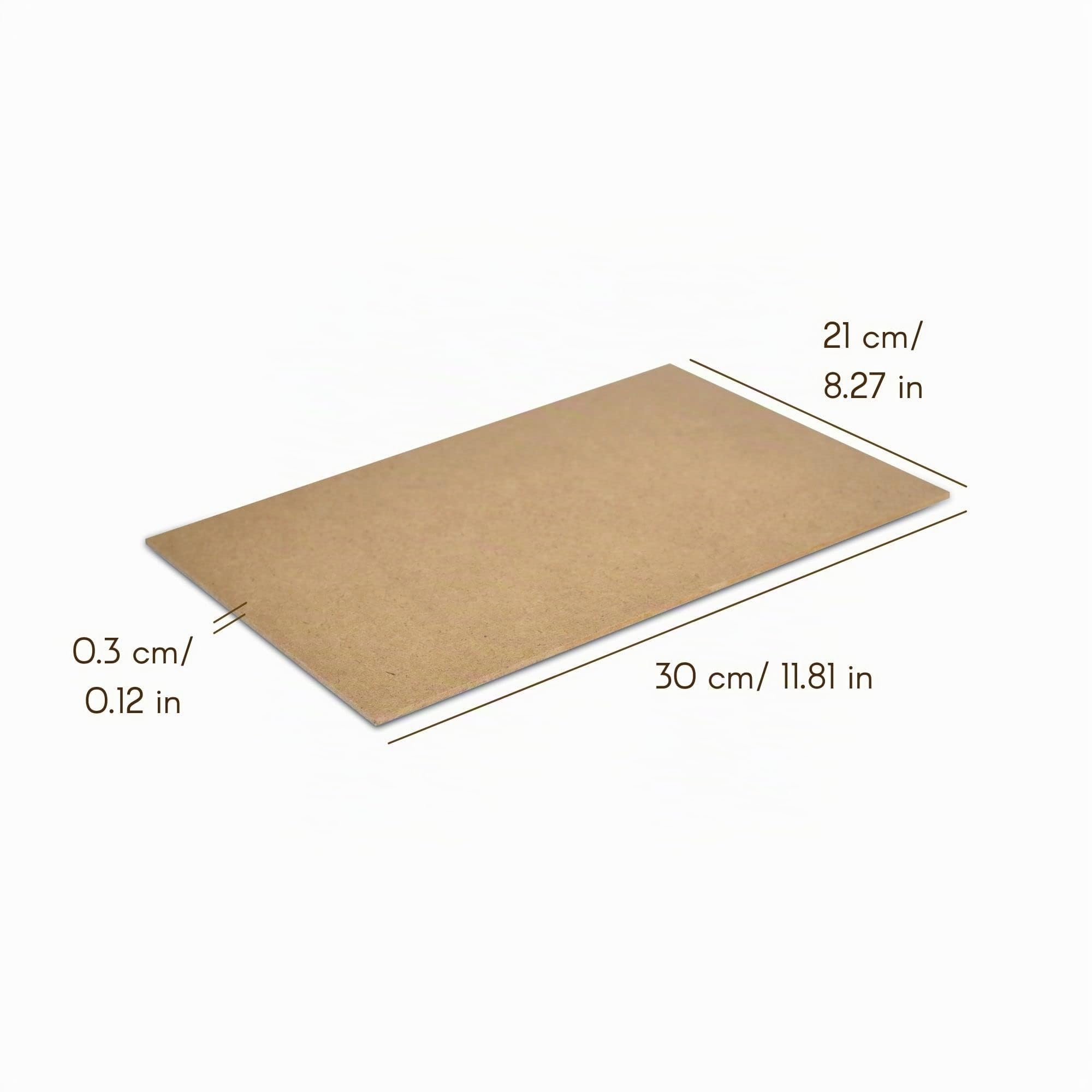 Creative Deco 50 x A4 Panneau MDF | 300 x 210 x 3 mm | Feuille | Planche Bois Brut | Plaque Bois Idéal pour Bricolage, Découpe Laser, Gravure, Maquette | Panneaux Bois pour Pyrogravure