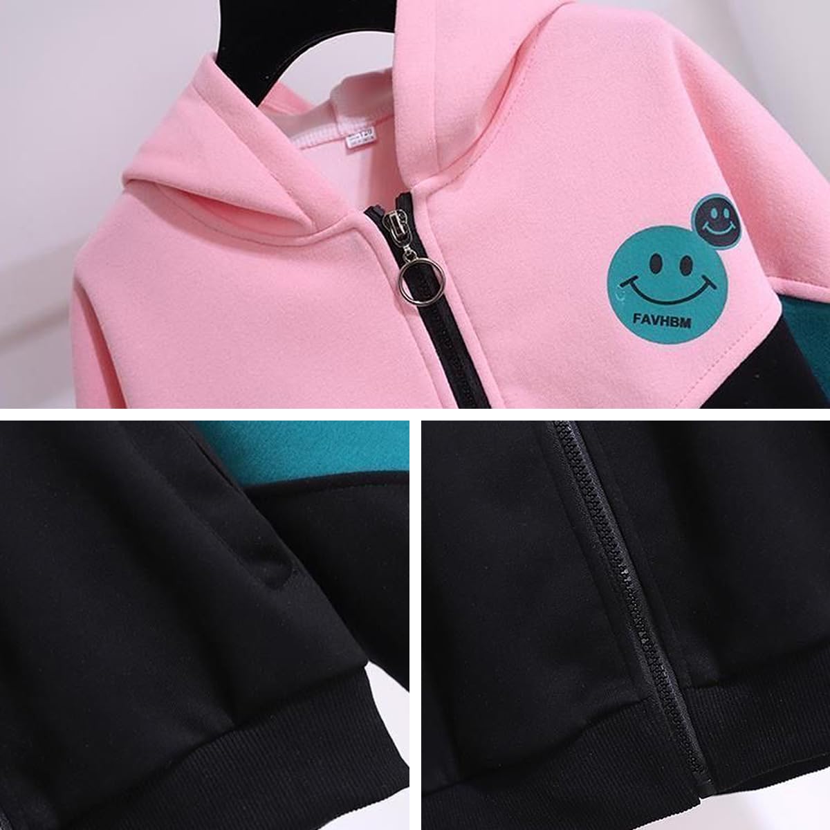 linboo Chándal infantil para niña, conjunto de ropa deportiva, chaqueta y pantalones de chándal