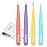 Tomata Tweezers for Eyebrows, Slant Tip and Pointed Eyebrow Tweezer Set Great Precision for Eyebrows Facial Hair, Ingrown Hair, Splinter, Blackhead and Tick Remover (4-piece) (Multi-color)