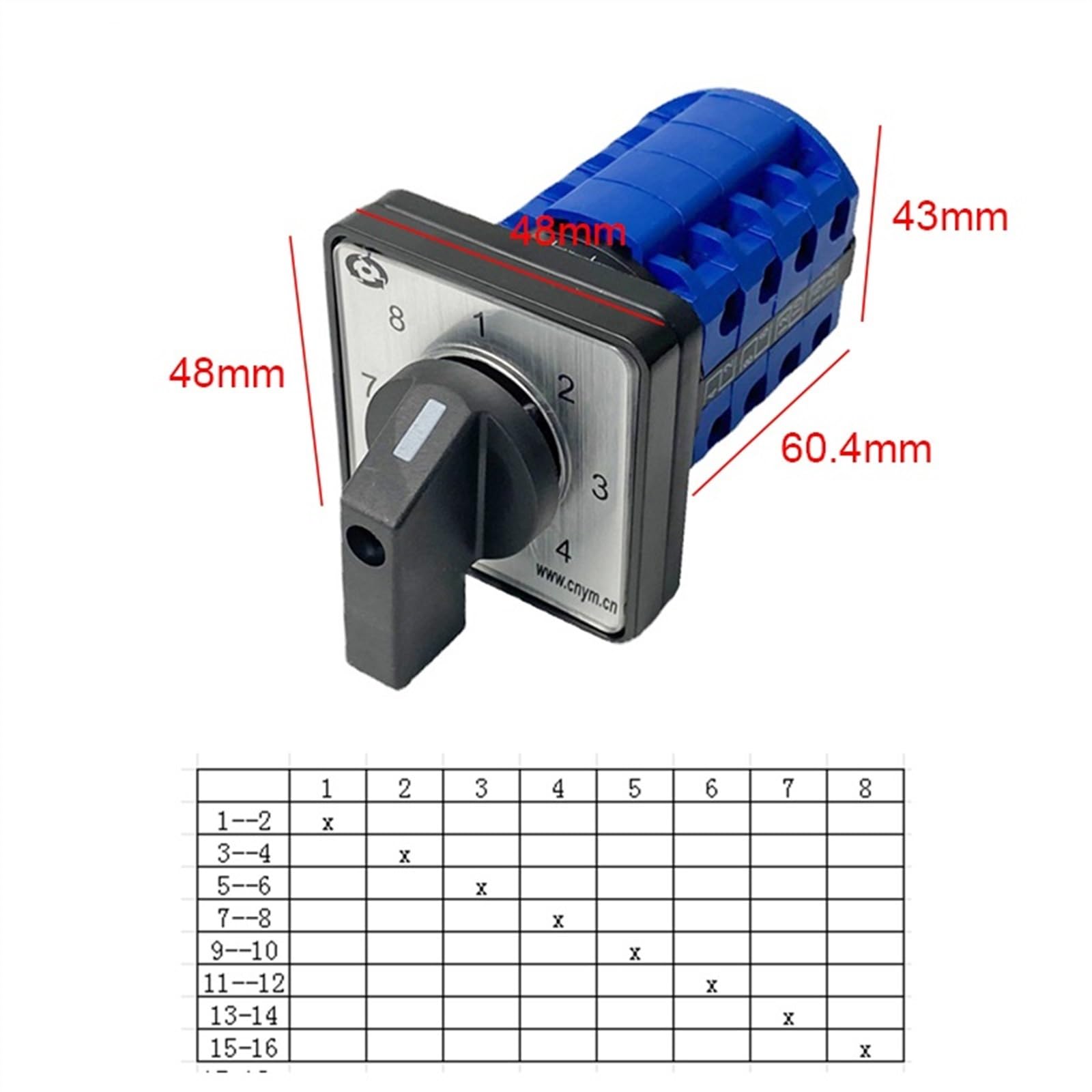 Commutateur électrique à came rotatif LW39B-16/4, 690V, 16a, 4 pôles, 8 positions, 16 bornes, moteur de commande LW26