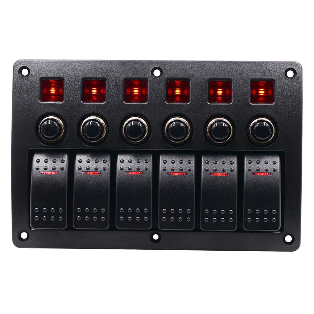 Buy WUPP Boat Rocker Switch Panel Waterproof 6 8 Gang 3PIN & Circuit