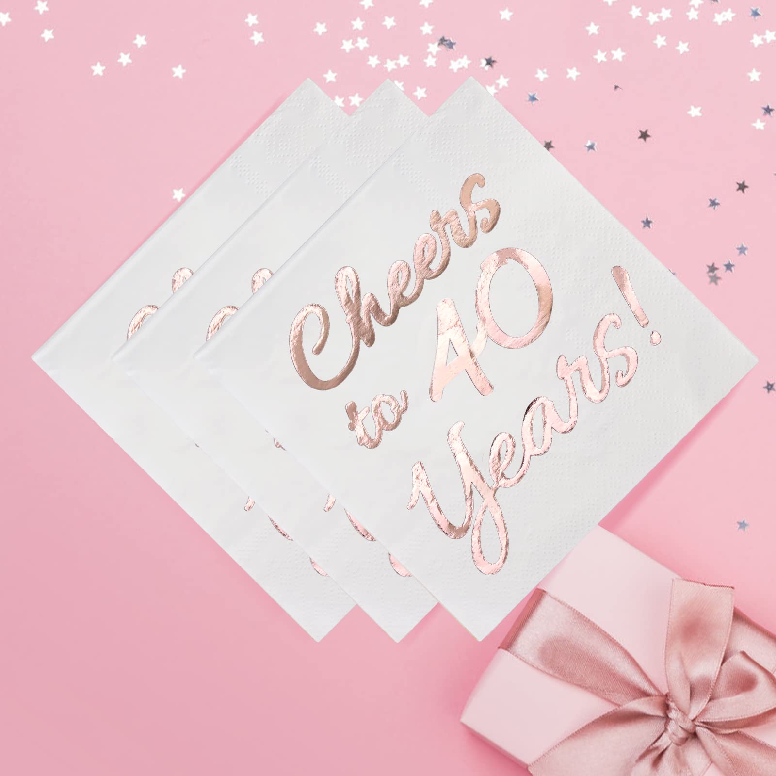 Roségold Partygeschirr Set Für 40. Geburtstag – Inkl. Teller, Becher, Servietten & Tischdecke Für 16 Gäste