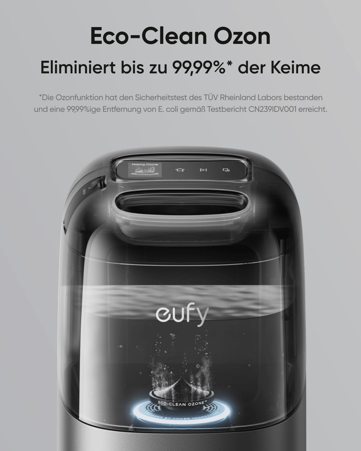 eufy S1 Pro HydroJet Saugroboter mit Wischfunktion, Revolutionäres Reinigungssystem, Ozon-10-in-1-Station, Auto-Reinigerdosierung (Generalüberholt)