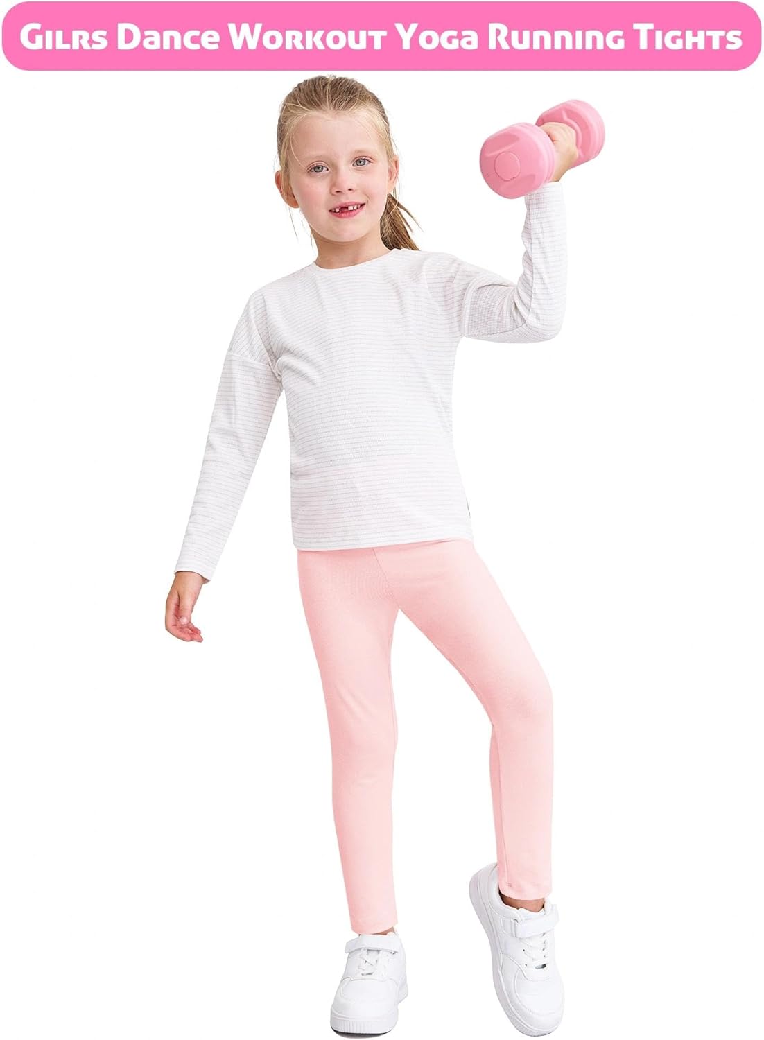 Girls Leggings Cotton Leggings Basic Girls' Pants for Kids Toddler Teens Soft Footless Pull On Pants Multipack 2T-14Y - Image 5