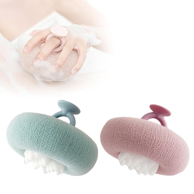 Cecurpo Super Soft Sunflower Suction Cup Bath Ball 2024 Upgraded 2-in-1 Sunflower Bath Ball Exfoliating Bath Sponge Cleaning