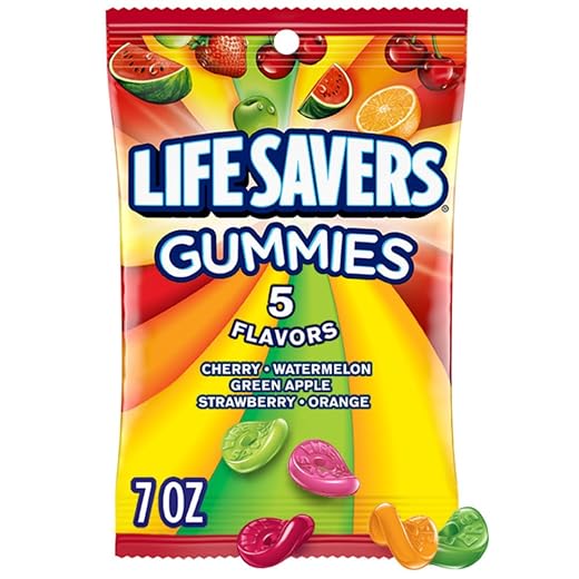 LIFE SAVERS 5 Flavors Gummy Candy Bag, 7 oz