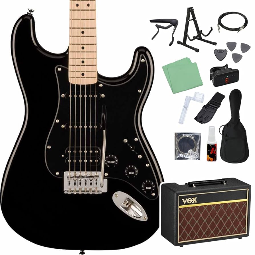 squier ストラトキャスター Squier by Fender Affinity Series Stratocaster FMT HSS Black