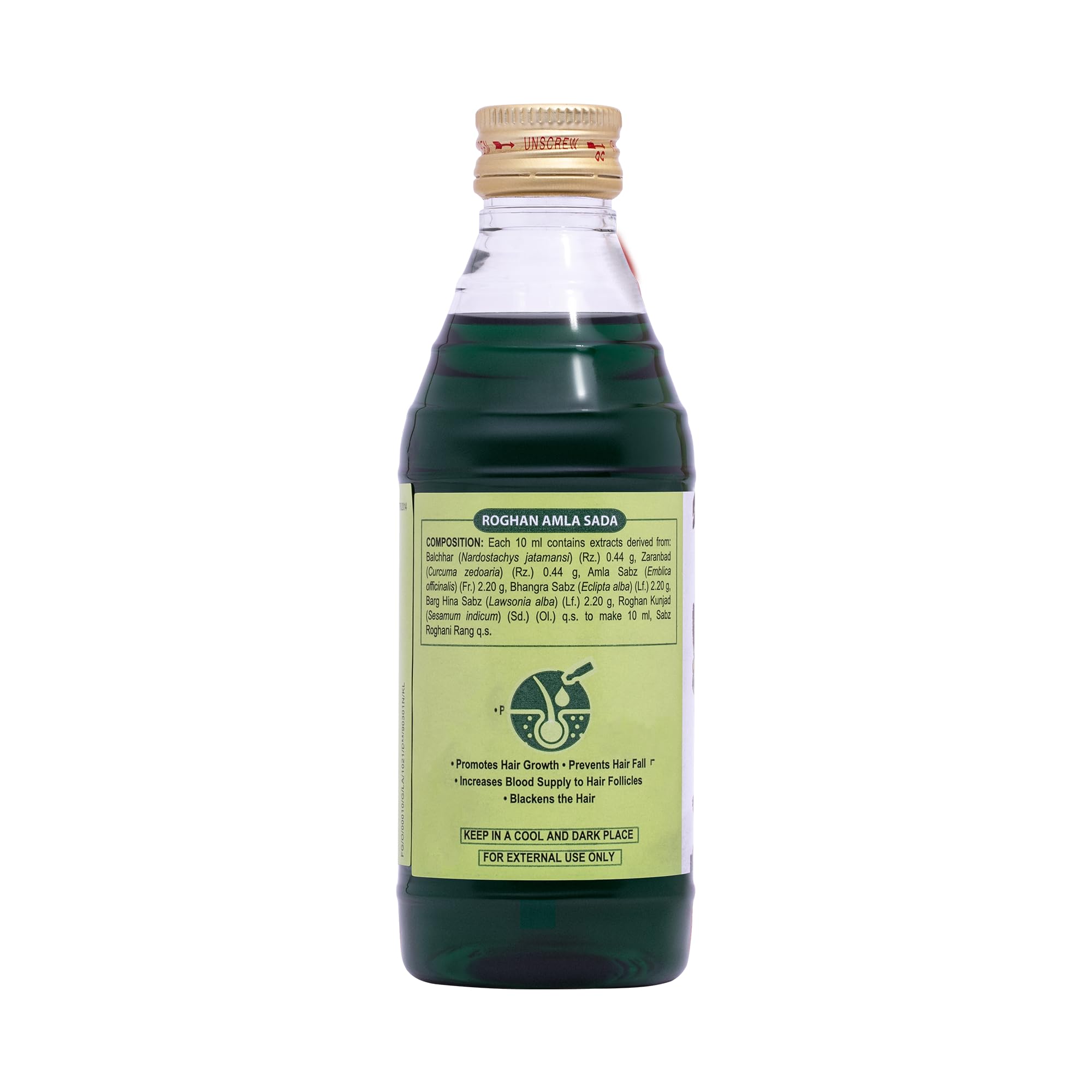 Hamdard Roghan Amla Sada Pet | 500 ML | Maintain Healthy Hair | For Dandruff, Hair Fall and Premature Greying | Herbal Remedy | Pack Of 1 1