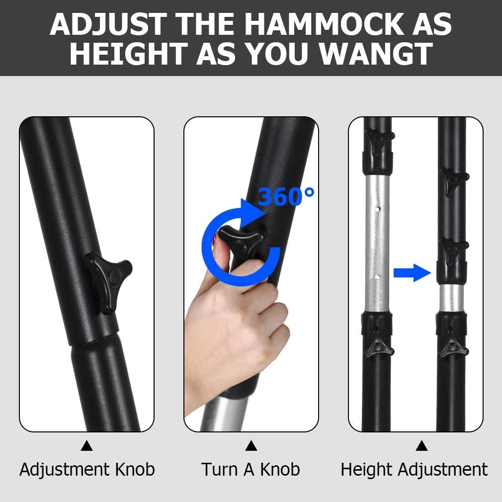 Dkeli Hammock Chair Stand Portable Heavy Duty Solid Steel Stand Only