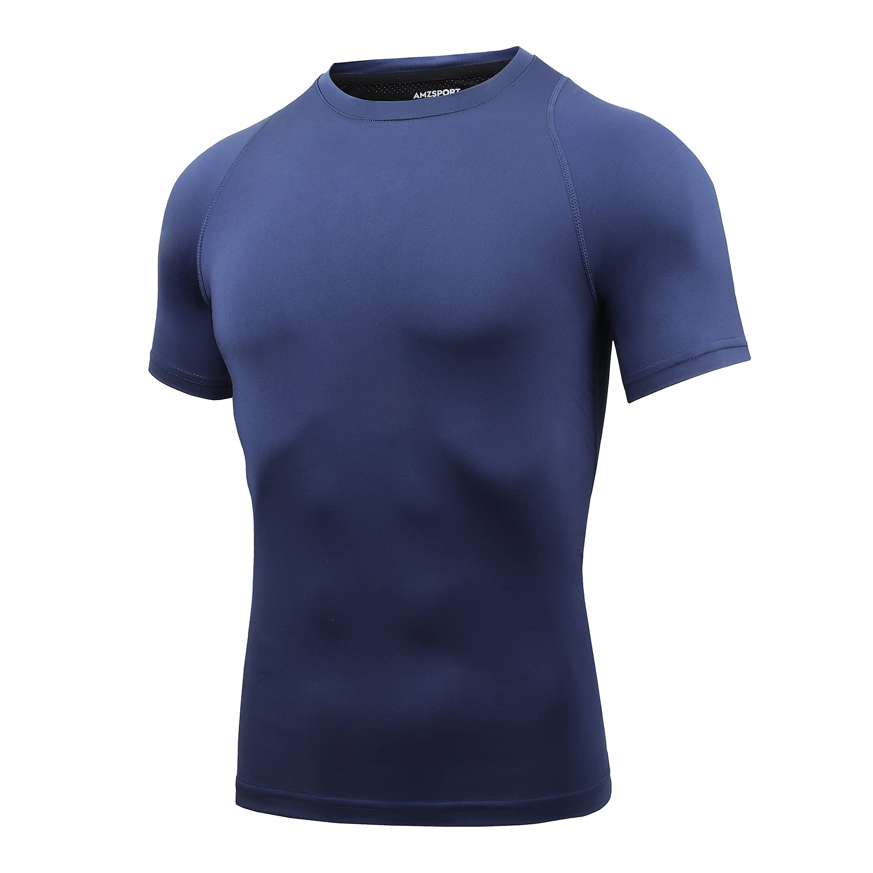AMZSPORT Herren Kompressionsshirt Kurzarm Funktionsshirts Cool Dry Training Running Top