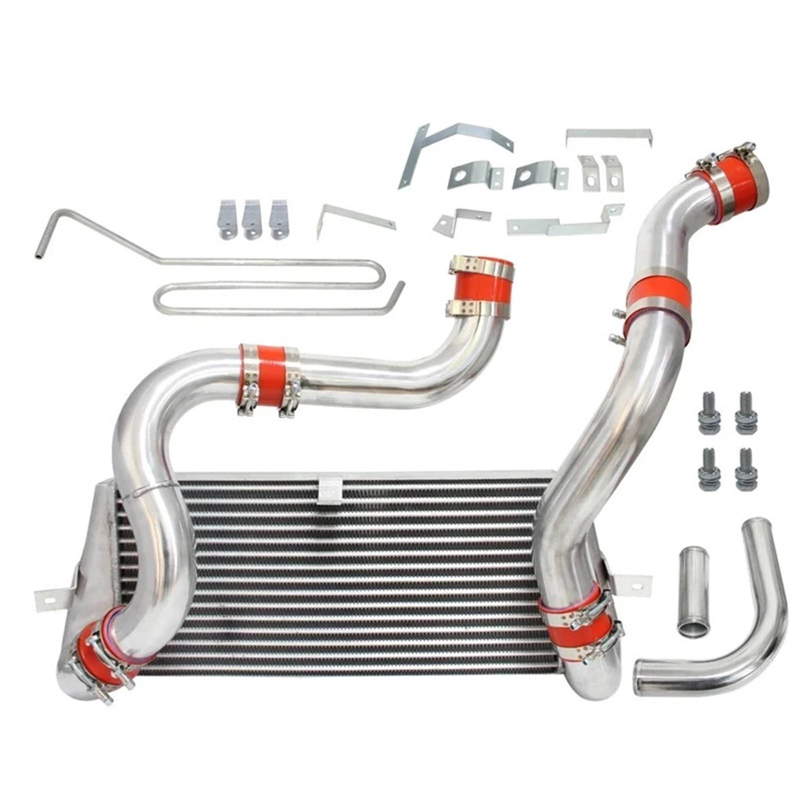 Cooled Intercooler Turbo Intercooler Kit Fit for RX7 RX-7 FD3S FD3 13B 1.3L Engine Twin Turbo 1993-1997 Turbo Bolt On Front Mount Intercooler Kit(Red)