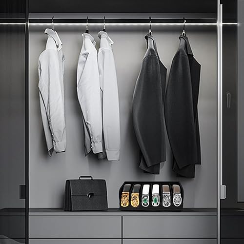 Miniatura 5 de Organizador de cinturón GTI, organizador de cinturón de 6 compartimentos para clóset y cajón, estuche de exhibición de bambú para corbata y