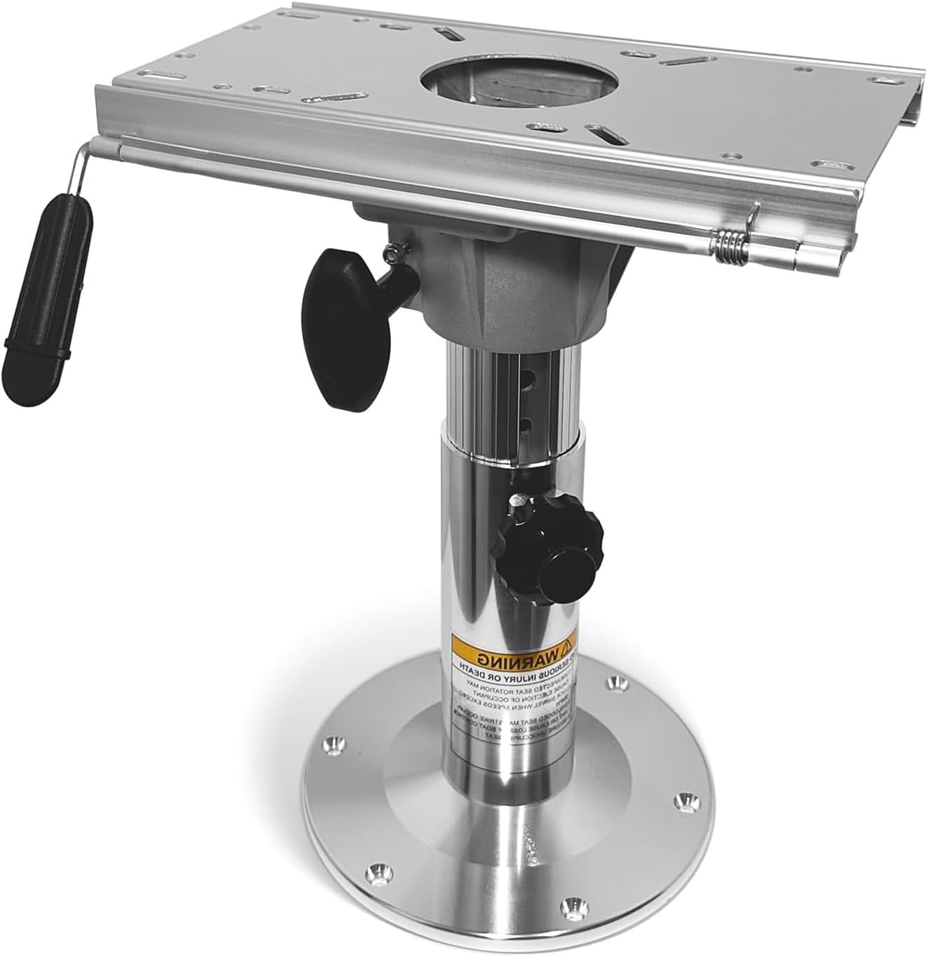 Boat accessories New Adjustable Boat Seat Pedestal with Slide,Smooth 360° Rotation,Height Adjustable from 14" to 20",High Durability,Suitable for Most Vessel Seat (Silver Pesestal With Slide)